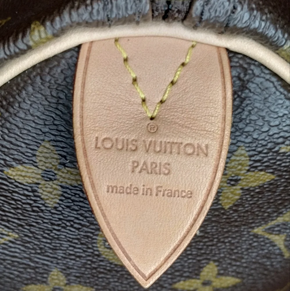 Classic Louis Vuitton Brown and Gold Monogram Speedy 35 Bag - Picture 5 of 14